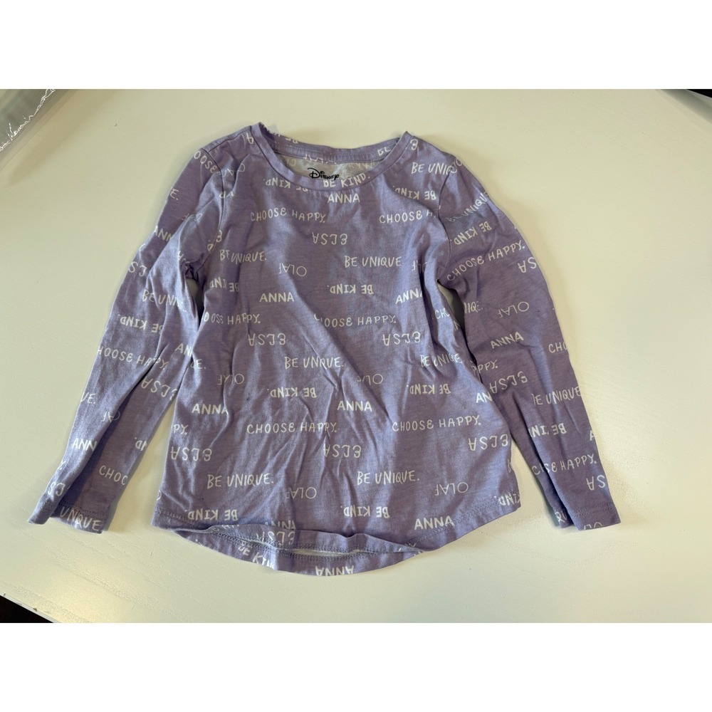 Disney Amazon Essentials Frozen Anna Elsa Olaf Lavender Long Sleeve Tee Kids 4T